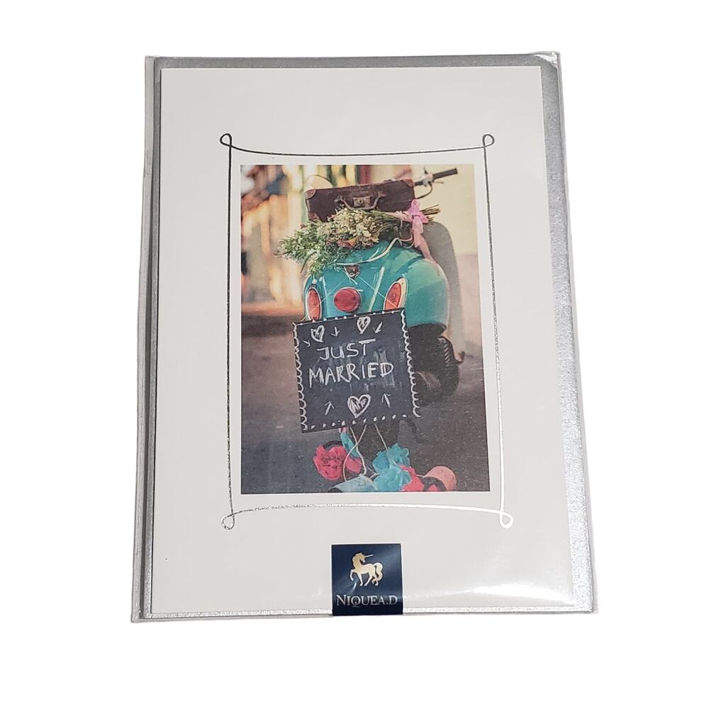 NIQUEA.D Just Married "Best Wishes Lifetime Wonderful" Luxury Card
